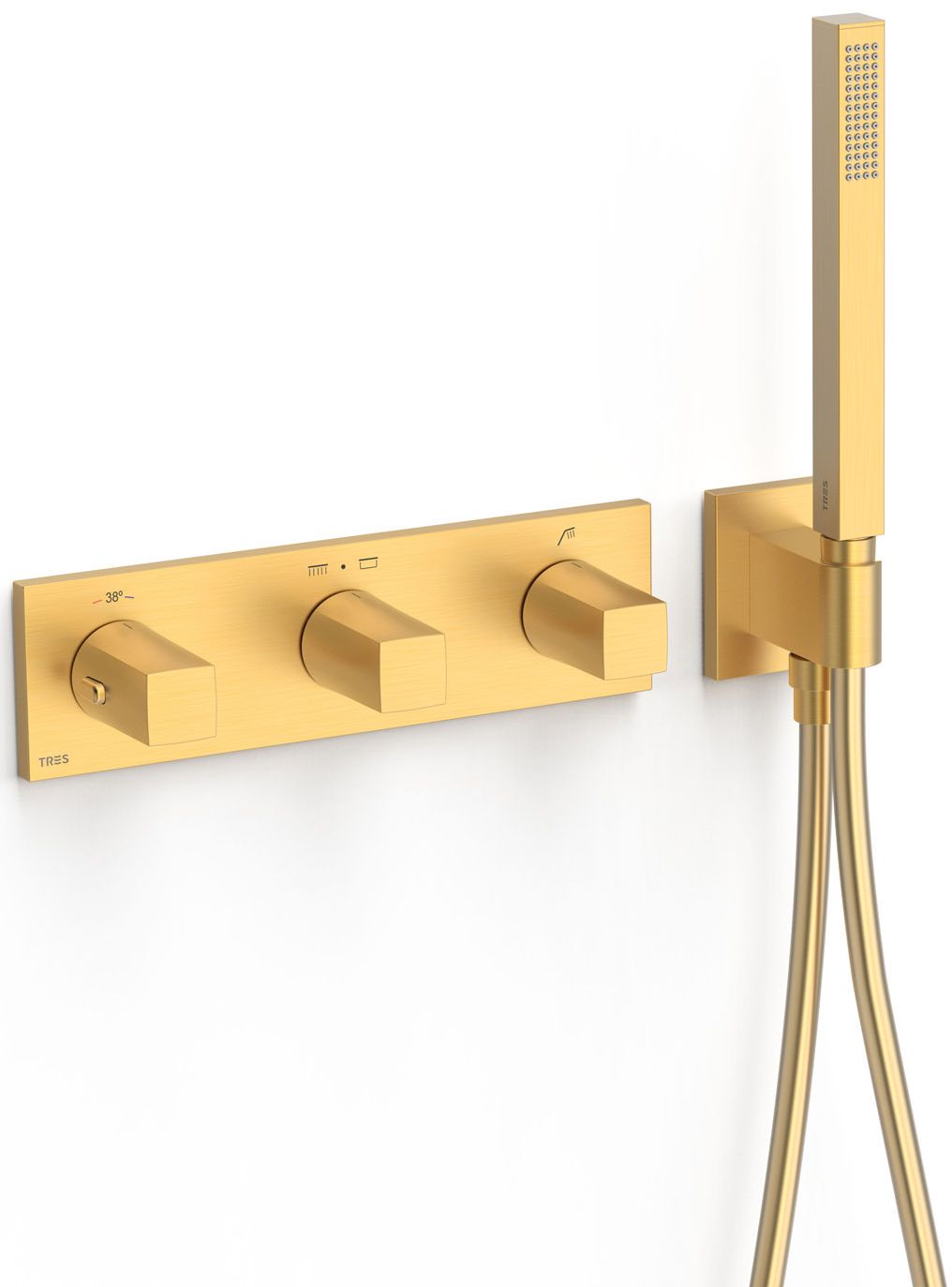 Darmowa Dostawa - Bateria wannowo-prysznicowa podtynkowa złoty Tres B-System 30725301OM