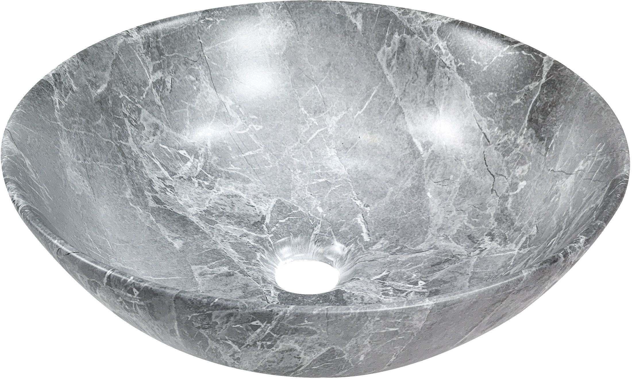 Darmowa Dostawa - Umywalka 39.5x39.5 cm okrągła nablatowa szary/kamień Invena Tinos CE43707
