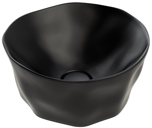 Darmowa Dostawa - Umywalka 42.5x42.5 cm okrągła nablatowa czarna Sanindusa Magmma 147774264