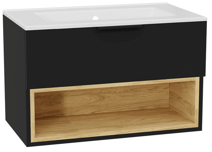 Darmowa Dostawa - Umywalka z szafką 80 cm czarną Excellent Tuto 2.0 MLEX2171K800236BKBK