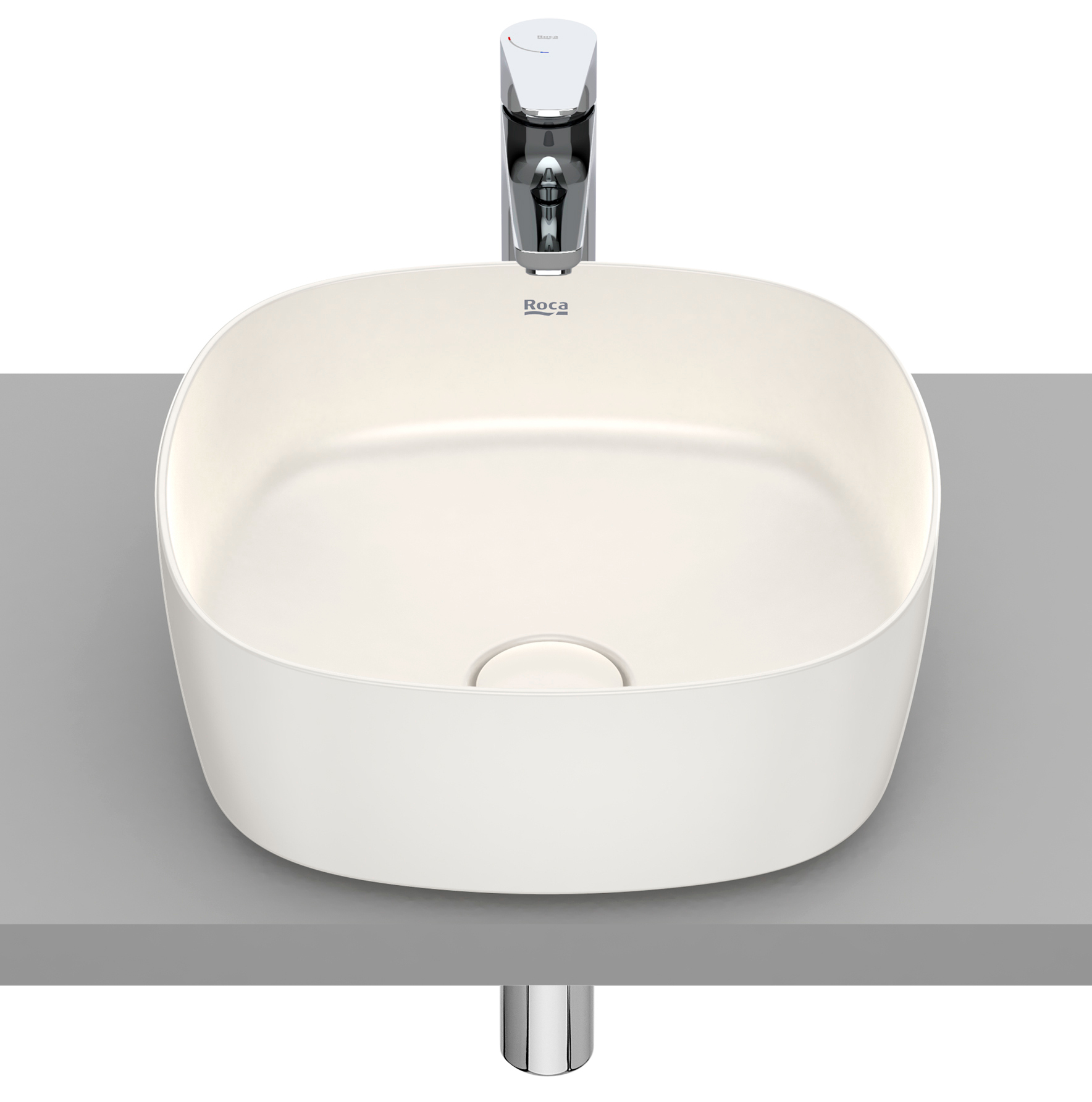 Darmowa Dostawa - Umywalka 37x37 cm kwadratowa nablatowa brąz/beż Roca Inspira A327502650