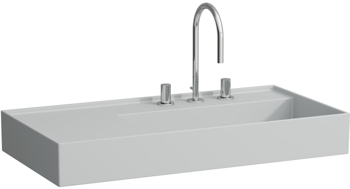 Darmowa Dostawa - Umywalka 90x46 cm prostokątna ścienna-meblowa szary/kamień Laufen Kartell H8103397591111