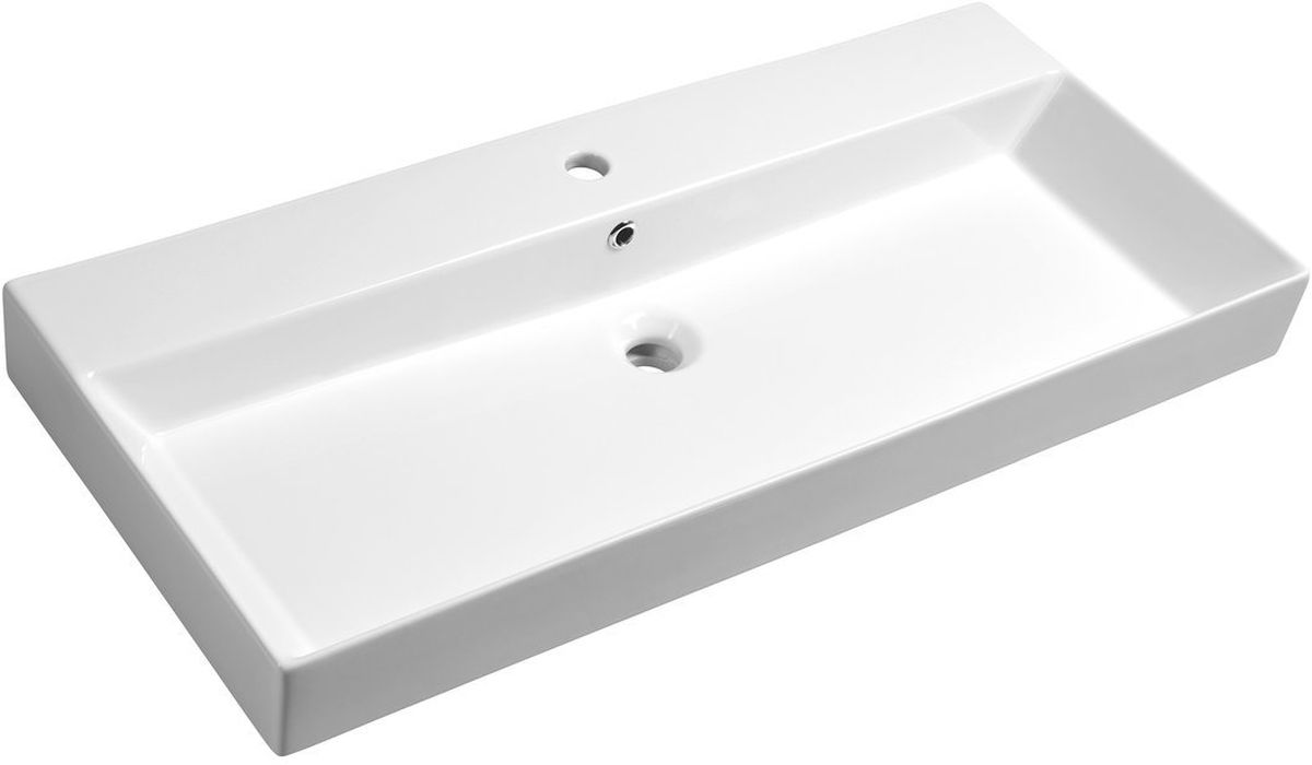 Darmowa Dostawa - Umywalka 98x45.5 cm prostokątna ścienna-meblowa biała Sapho Kare 17100