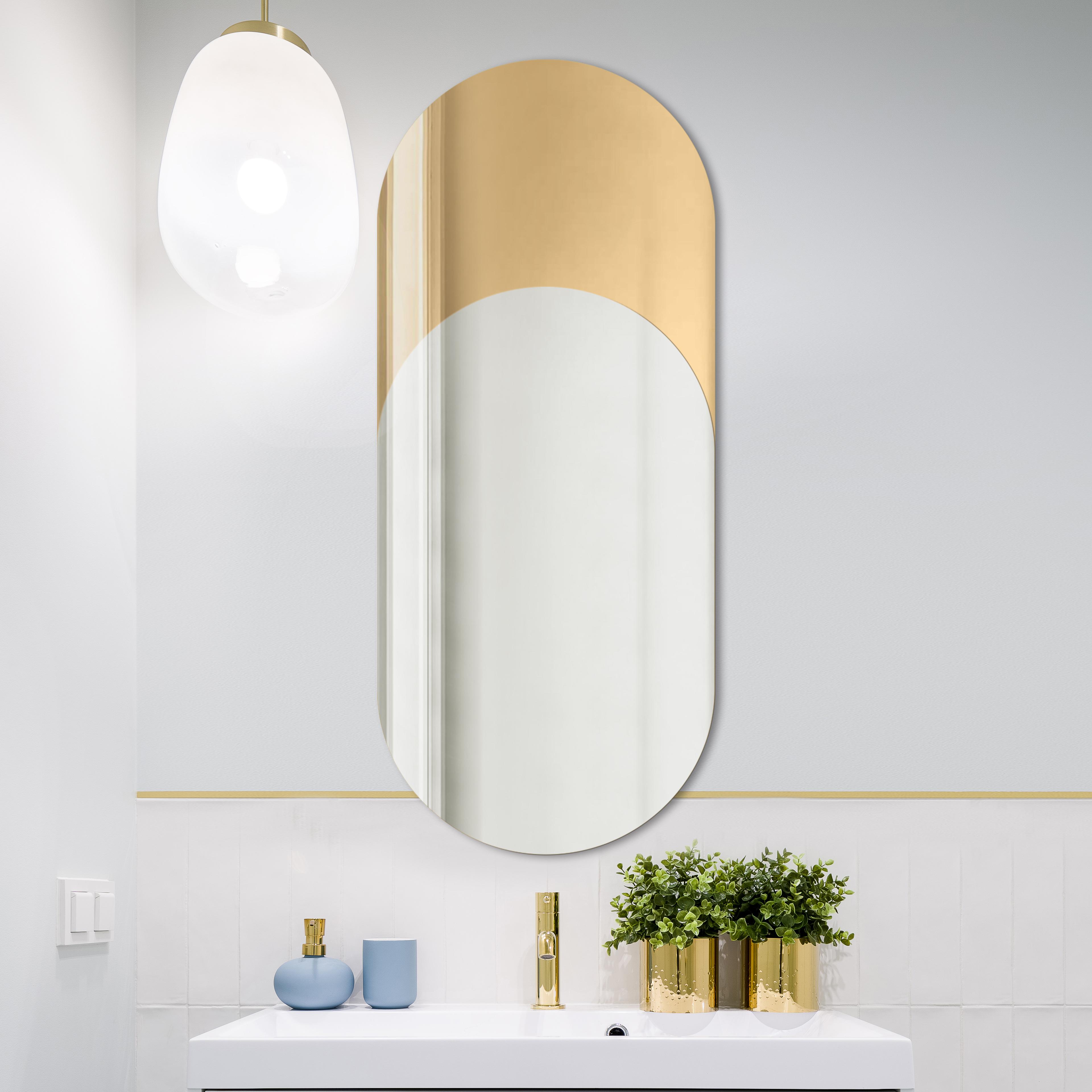 Darmowa Dostawa - Lustro 50x100 cm owalne srebrny-złoty Guarda Calabria TOSCALGOLD50x100