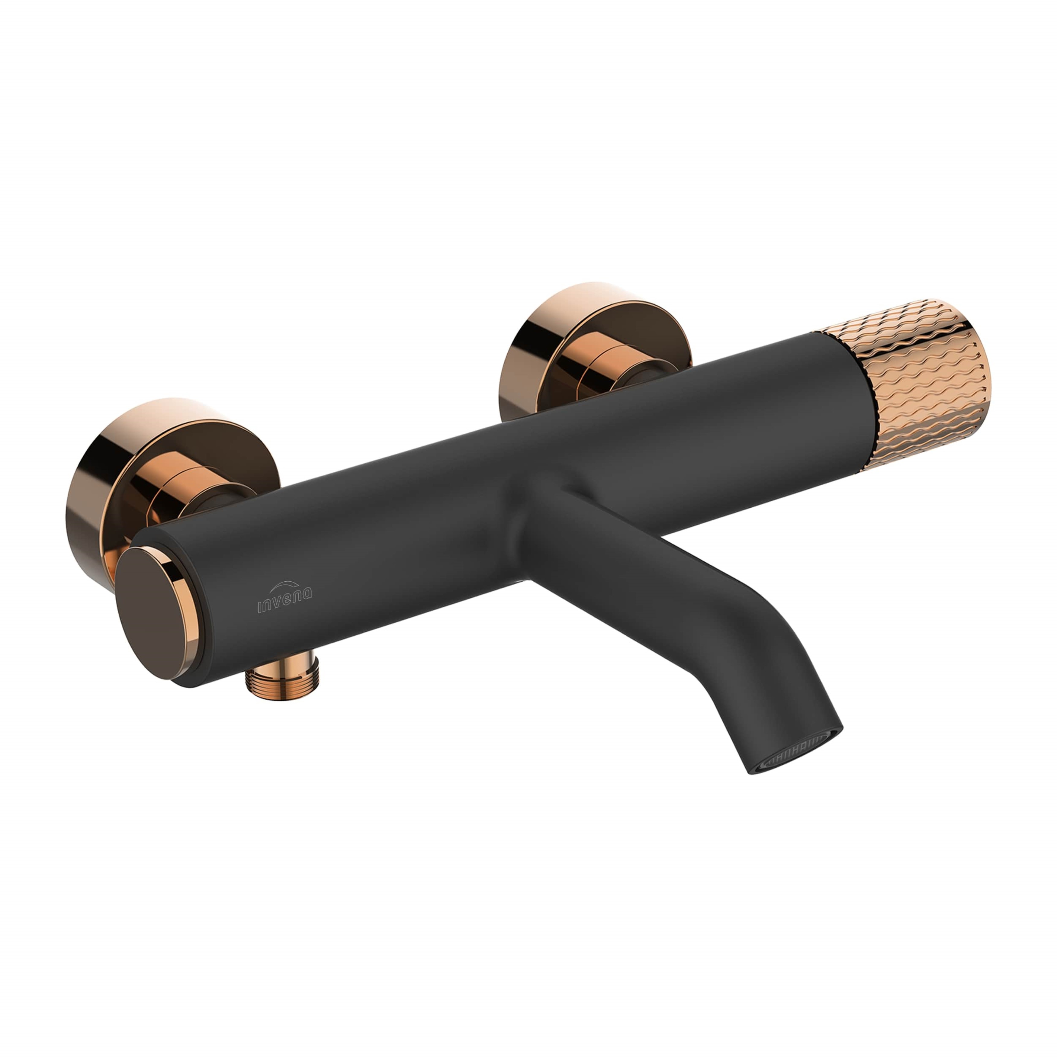 Darmowa Dostawa - Bateria wannowo-prysznicowa ścienna czarna Invena Moonlight BW77014