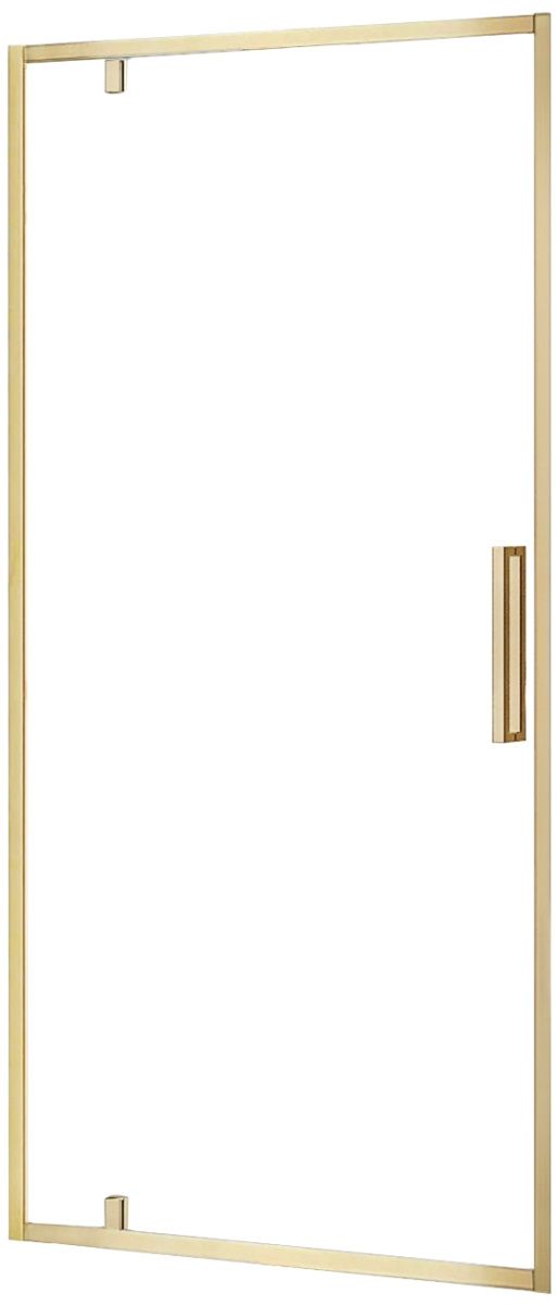 Darmowa Dostawa - Drzwi prysznicowe 100 cm uchylne złoty szczotkowany/szkło przezroczyste Rea Rapid Swing REAK2503