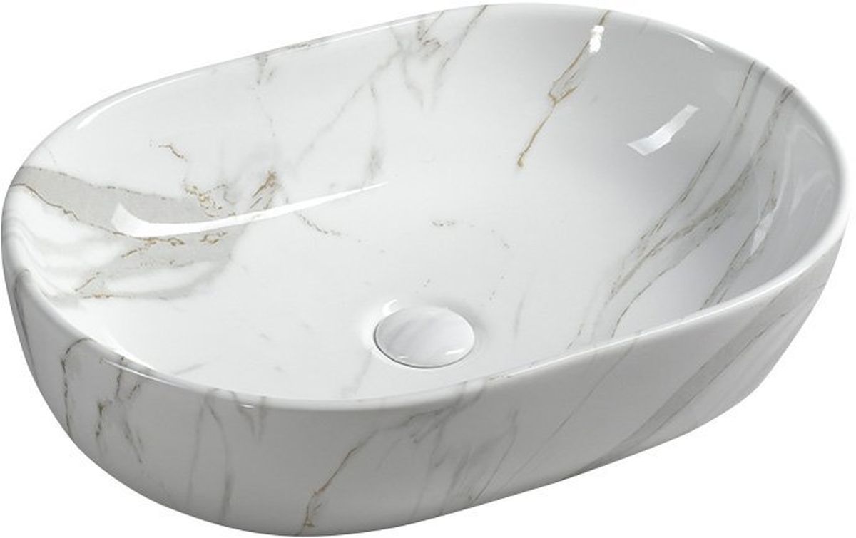 Darmowa Dostawa - Umywalka 59x42 cm owalna nablatowa biała Sapho Dalma MM417