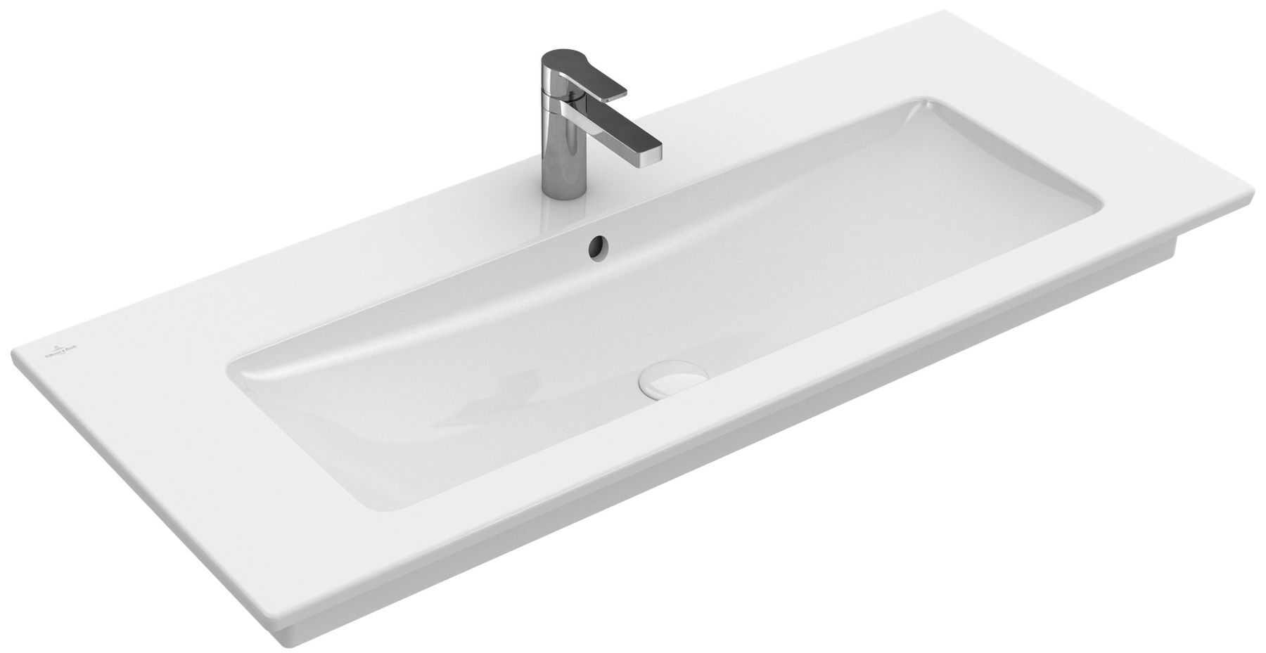 Darmowa Dostawa - Umywalka 120x50 cm prostokątna ścienna-meblowa-z blatem biała Villeroy & Boch Venticello 4104CL01