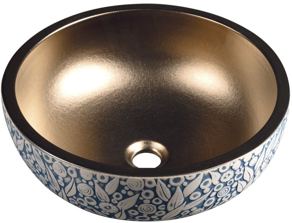 Darmowa Dostawa - Umywalka 41x41 cm okrągła nablatowa dwukolorowa Sapho Priori PI037