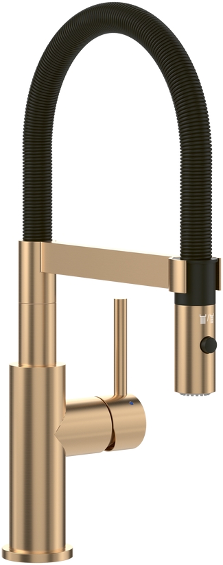 Darmowa Dostawa - Bateria kuchenna stojąca czarna-złoto/stare złoto Villeroy & Boch Steel Expert Compact 92730023