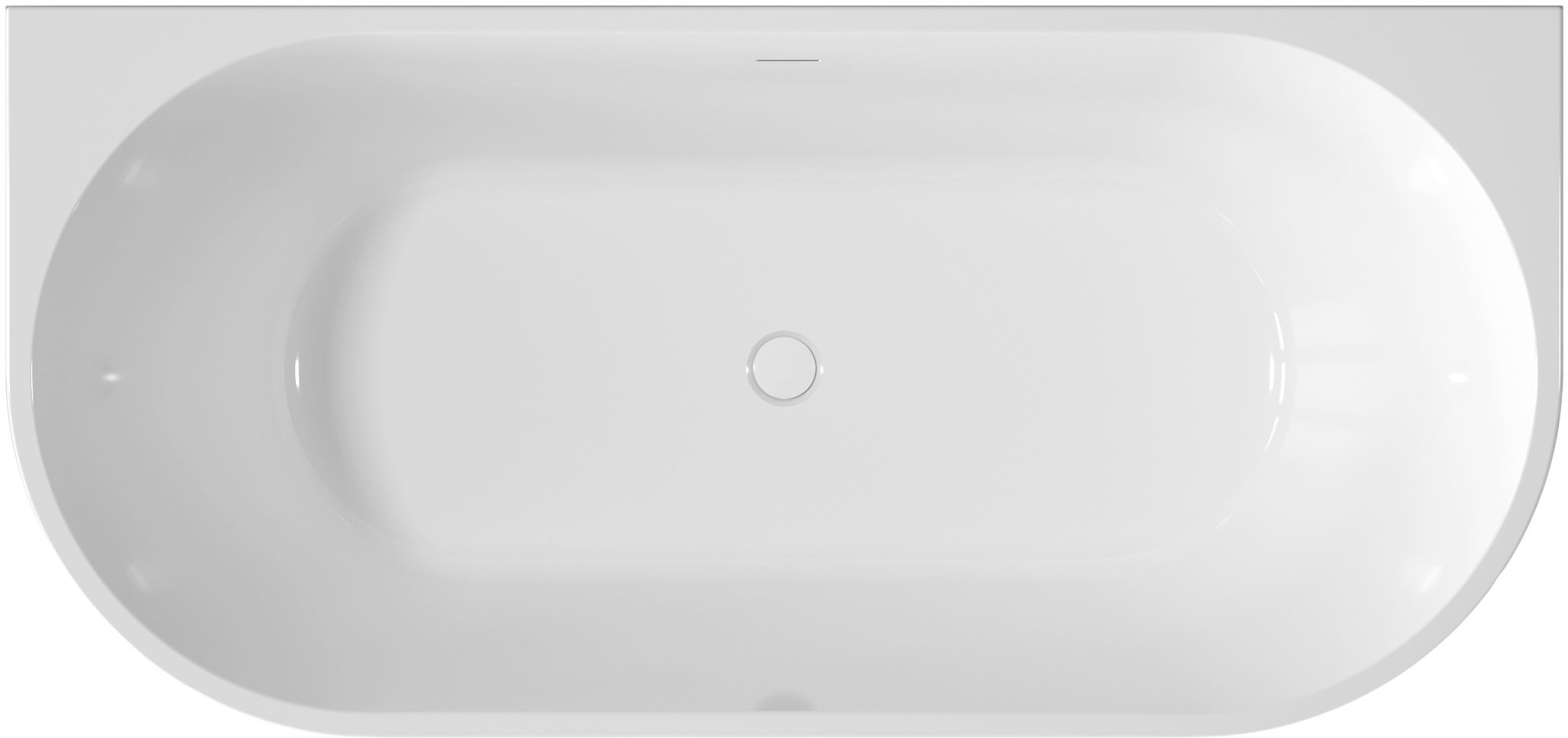 Darmowa Dostawa - Wanna przyścienna 170x80 cm owalna biała Invena Glamour AN0212U