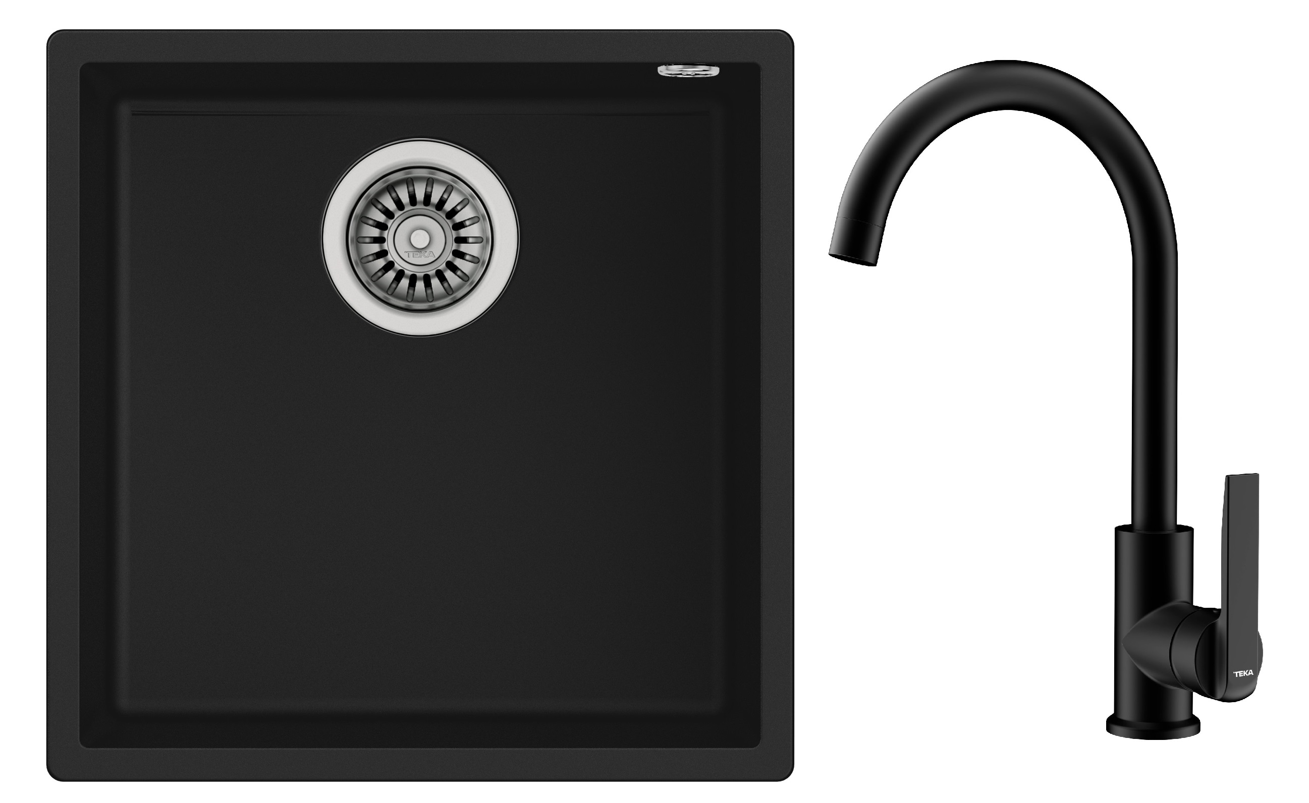 Darmowa Dostawa - Zlewozmywak z baterią czarny/czarny Teka Square abset11180