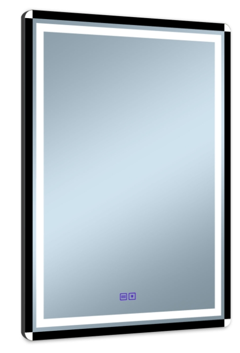 Darmowa Dostawa - Lustro 60x80 cm prostokątne z oświetleniem z matą grzewczą czarny-biały Venti Duo 5905951180434