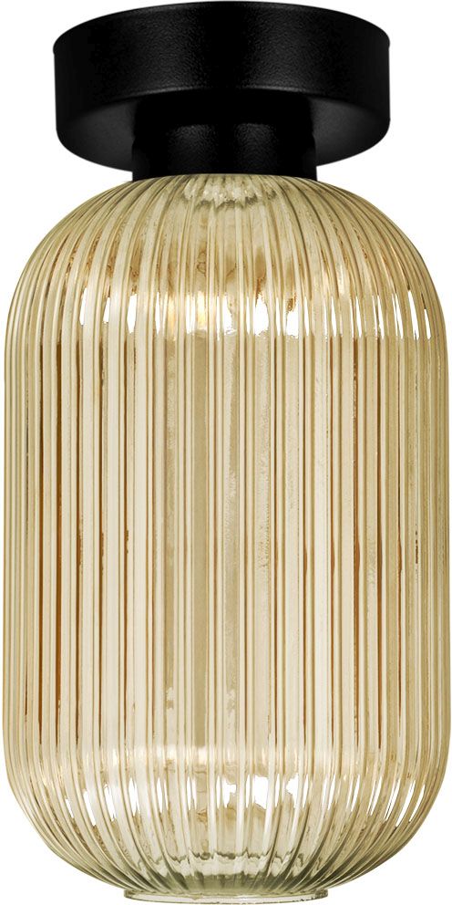 Darmowa Dostawa - Lampa podsufitowa 1x15 W czarna-bursztynowa Kaja Fadiga K5742