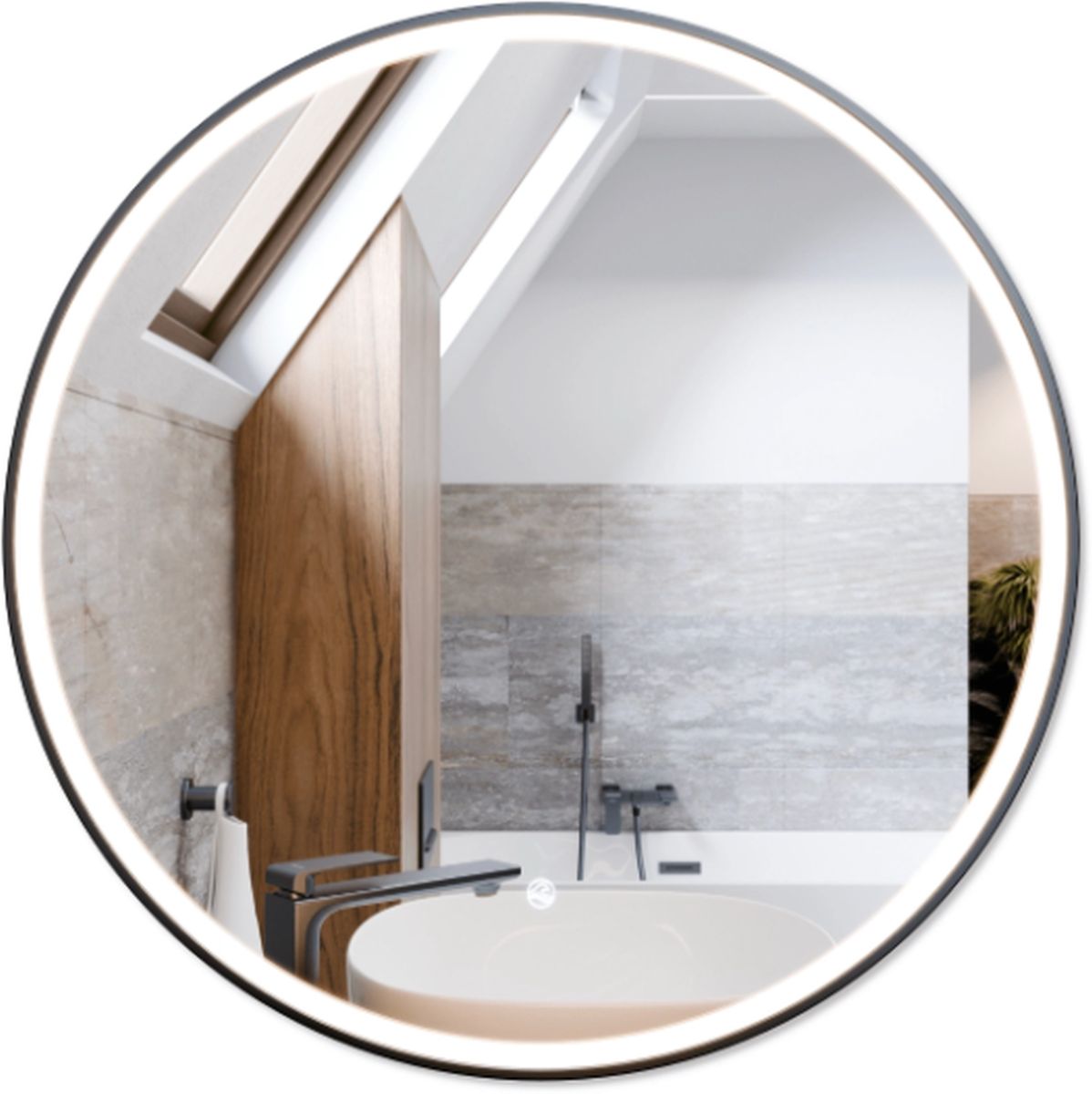 Darmowa Dostawa - Lustro 70x70 cm okrągłe z oświetleniem z matą grzewczą Corsan Tondo L0070GM