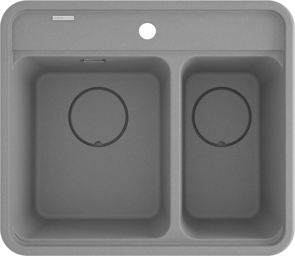 Darmowa Dostawa - Zlewozmywak granitowy 60x52 cm szary/grafitowy/onyx Deante Momi ZKMS503