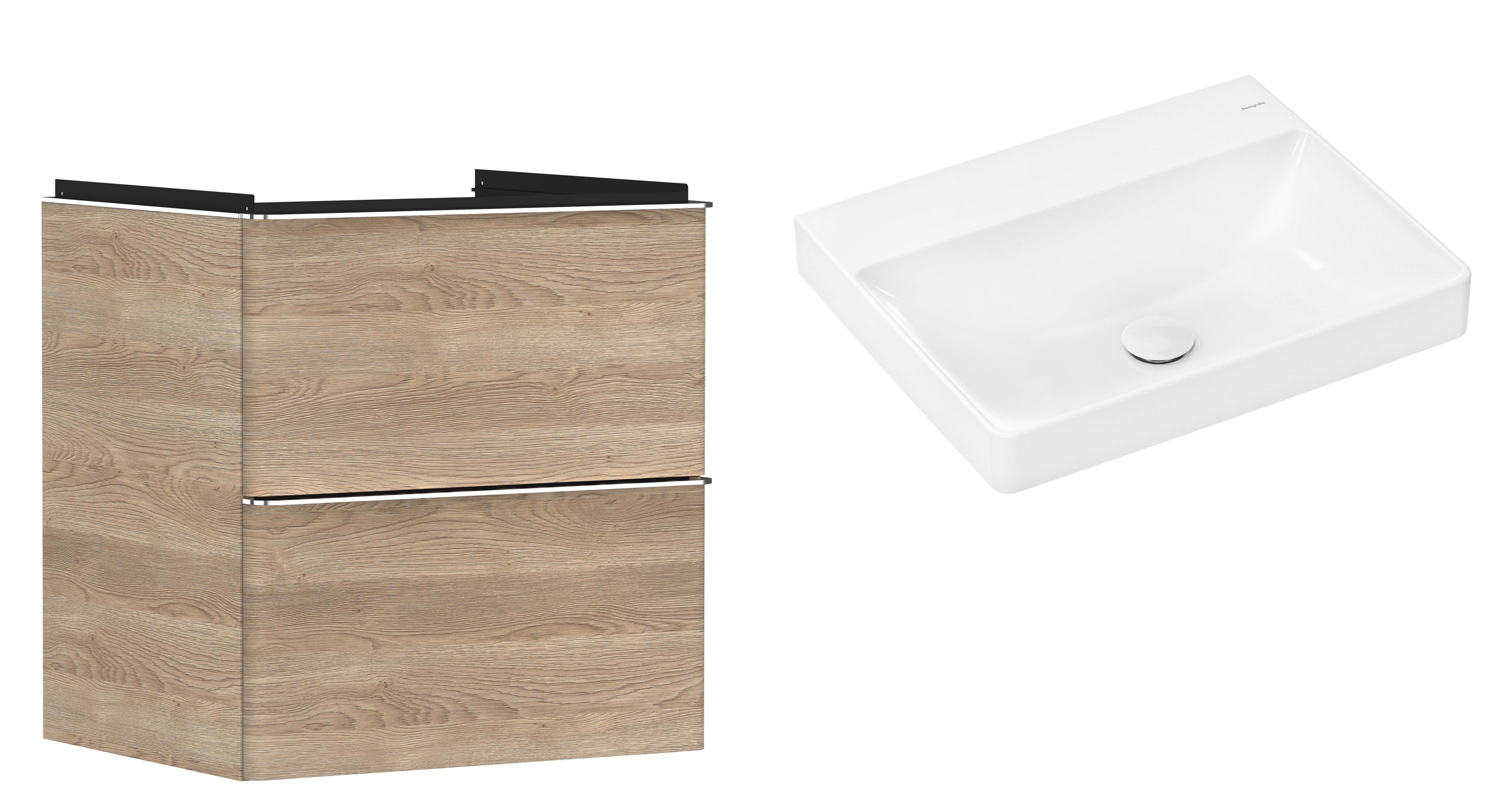 Darmowa Dostawa - Umywalka z szafką 60 cm dąb Hansgrohe Xelu Q abset9838