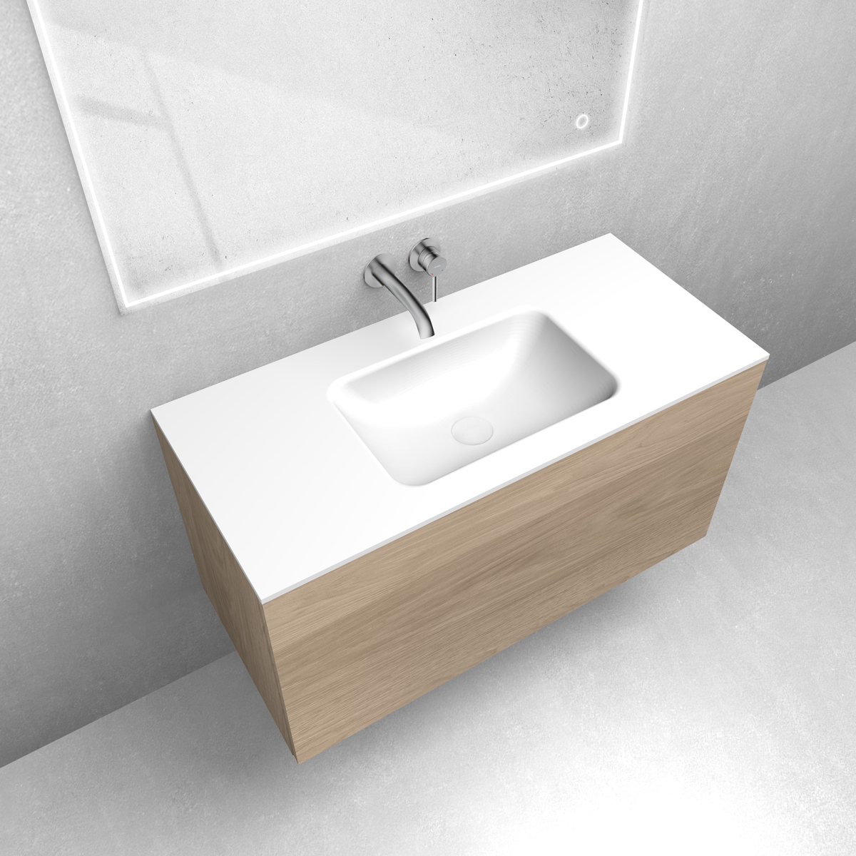 Darmowa Dostawa - Umywalka z szafką 100.2 cm dąb Oltens Lun 68786060