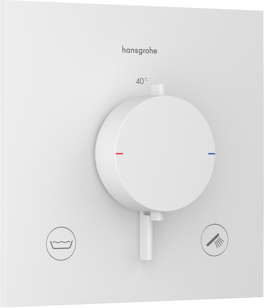 Darmowa Dostawa - Bateria wannowo-prysznicowa podtynkowa z termostatem biała Hansgrohe Ecostat Comfort E 33716700