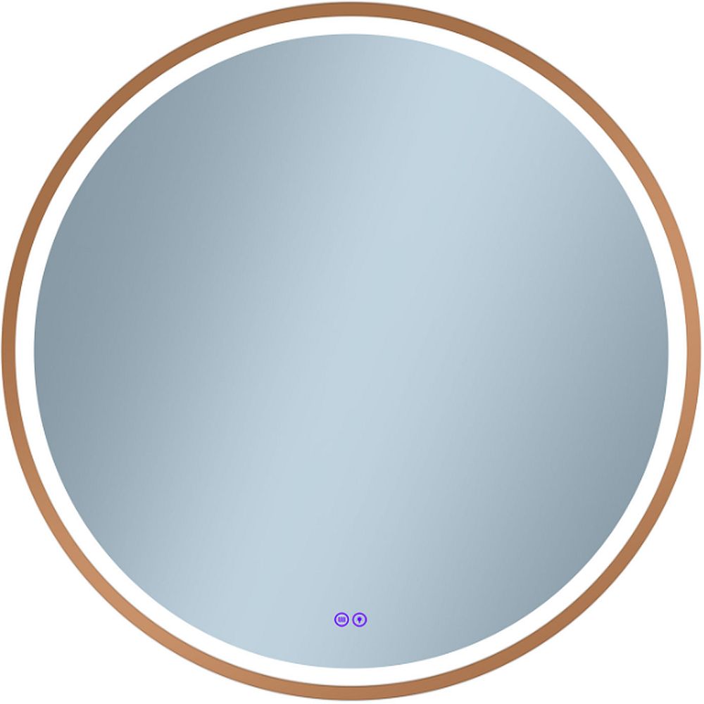 Darmowa Dostawa - Lustro 80x80 cm okrągłe z oświetleniem z matą grzewczą Venti Orion Red Gold 5905951180335