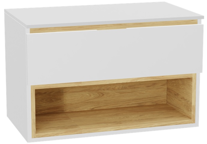 Darmowa Dostawa - Szafka z blatem 80x46.5x51.2 cm podumywalkowa wisząca biała-dąb Excellent Tuto 2.0 MLEX2171K80011WWHWH