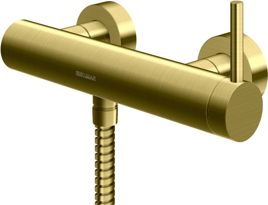 Darmowa Dostawa - Bateria prysznicowa ścienna złota Kohlman Axel Gold QW120AGDB