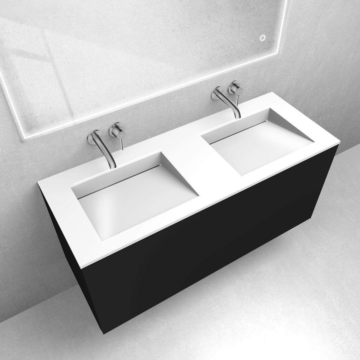 Darmowa Dostawa - Umywalka z szafką 120 cm czarną Oltens Lun 68766300