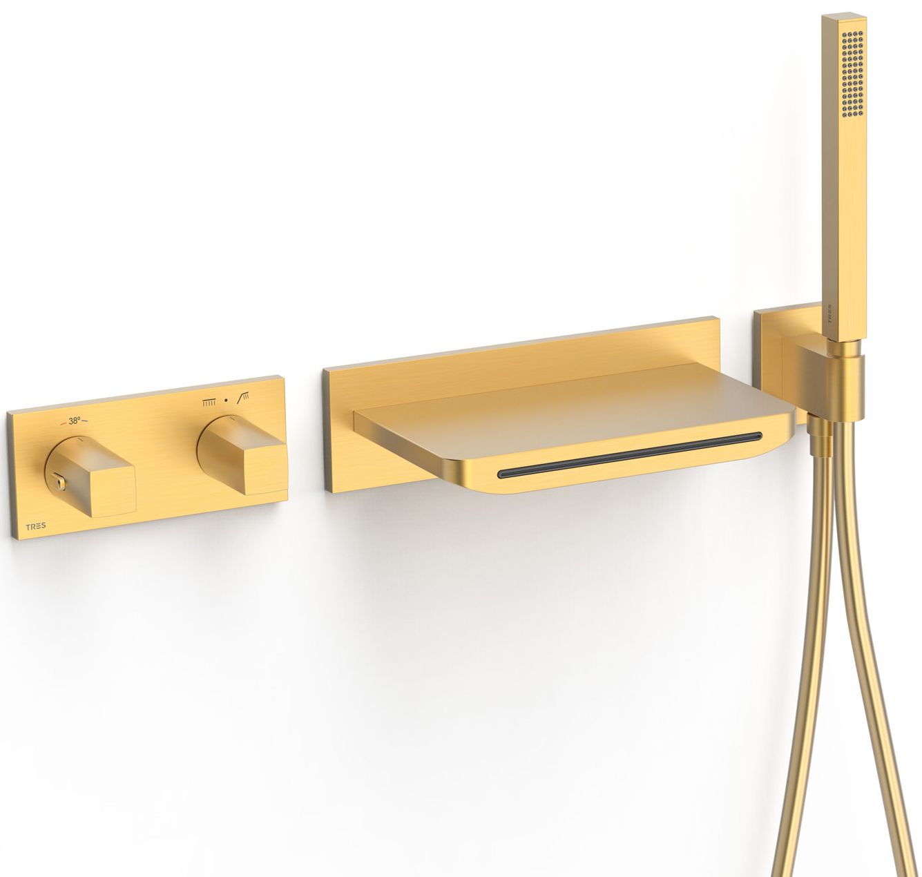 Darmowa Dostawa - Bateria wannowo-prysznicowa podtynkowa złoty Tres B-System 30725207OM