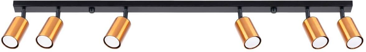 Darmowa Dostawa - Lampa podsufitowa 6x10 W czarna-miedź Sollux Lighting Winx SL1380