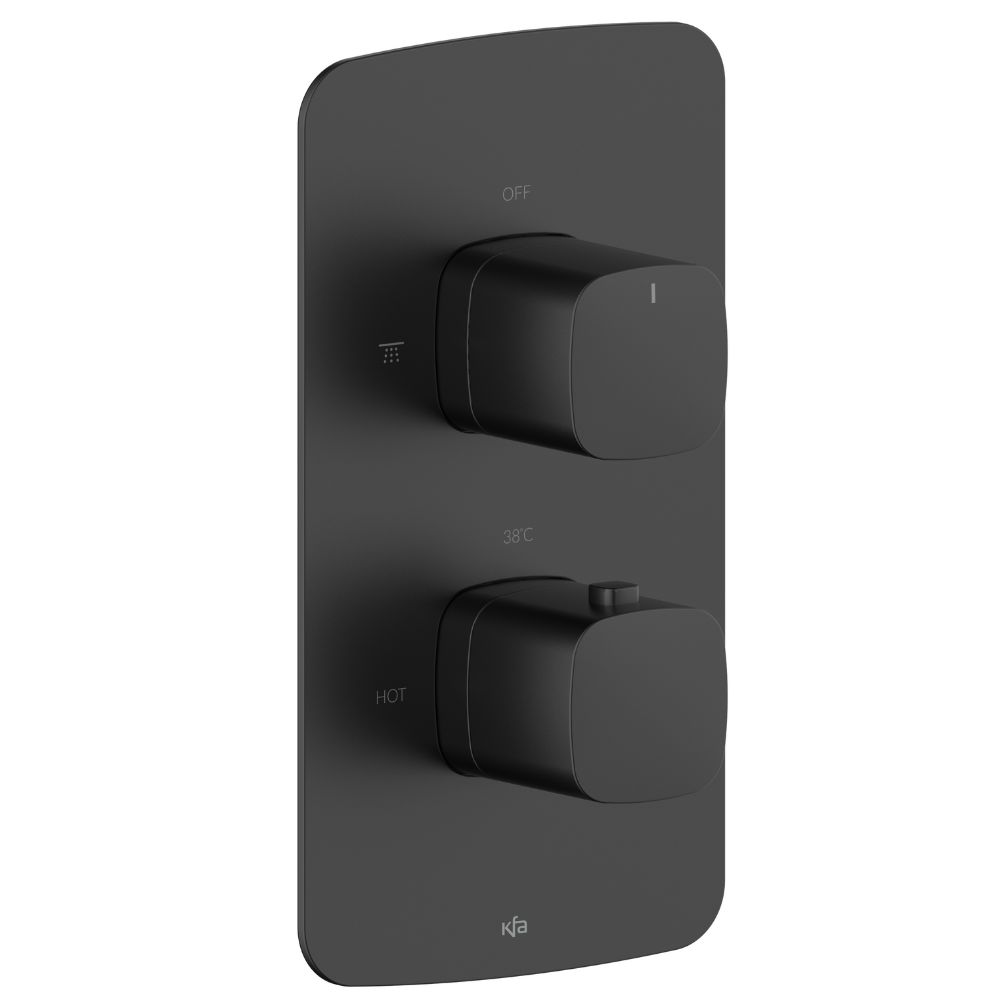 Darmowa Dostawa - Bateria prysznicowa podtynkowa z termostatem czarna KFA Armatura Malaga Black 575900181