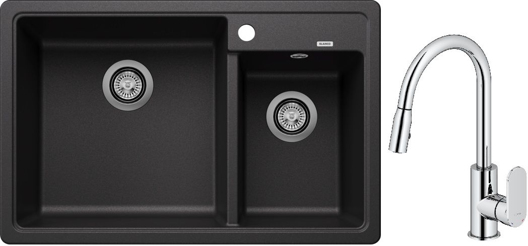 Darmowa Dostawa - Zlewozmywak z baterią antracyt/chrom Blanco Legra 8 abset10061