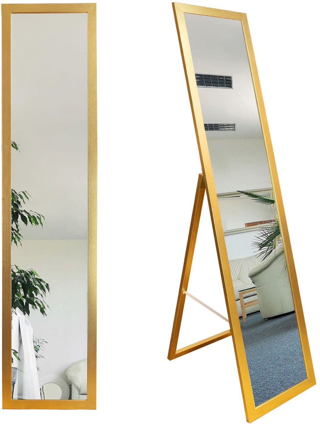 Darmowa Dostawa - Lustro 155x36 cm prostokątne złoty BD Art 301120000050