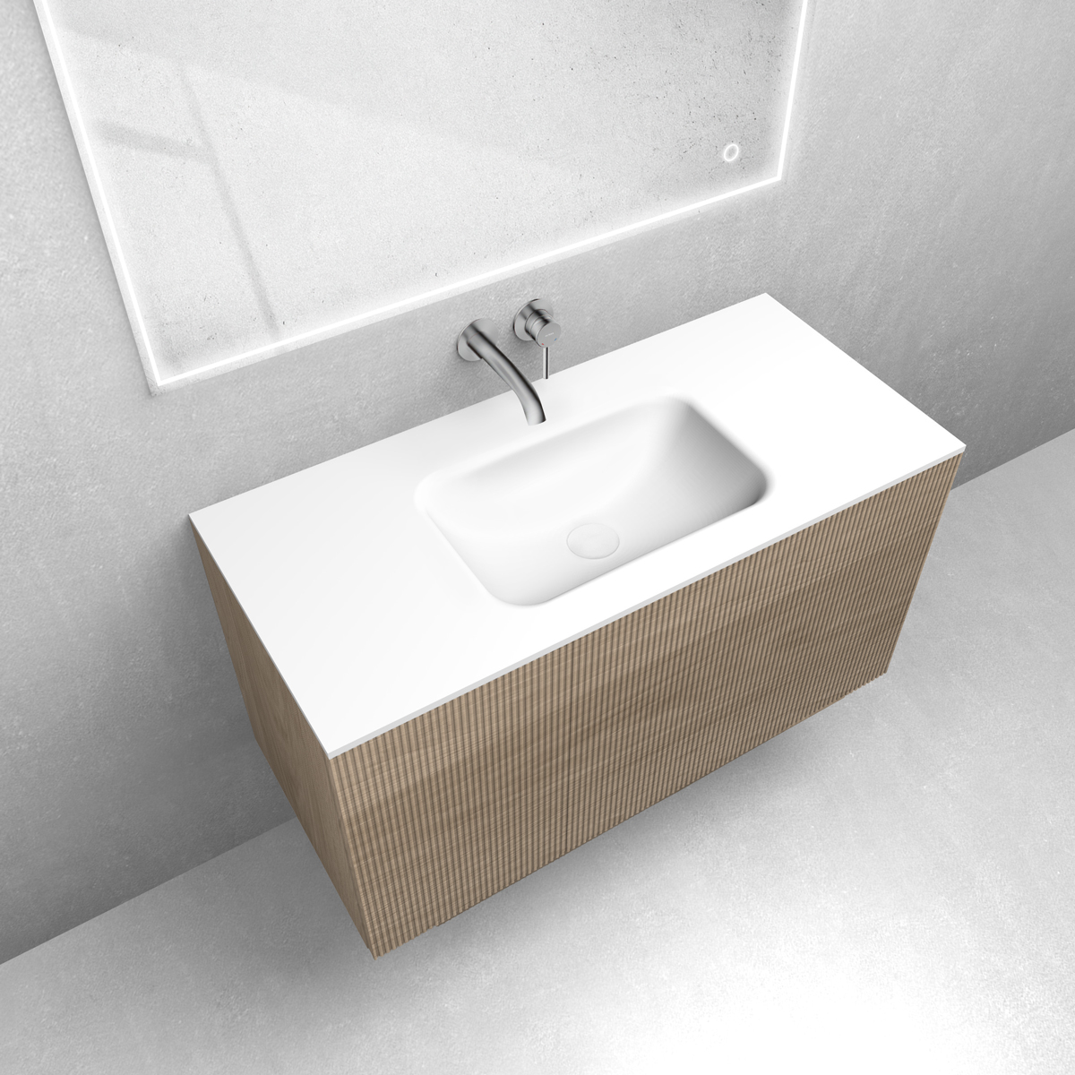 Darmowa Dostawa - Umywalka z szafką 100.2 cm dąb Oltens Lun 68775060