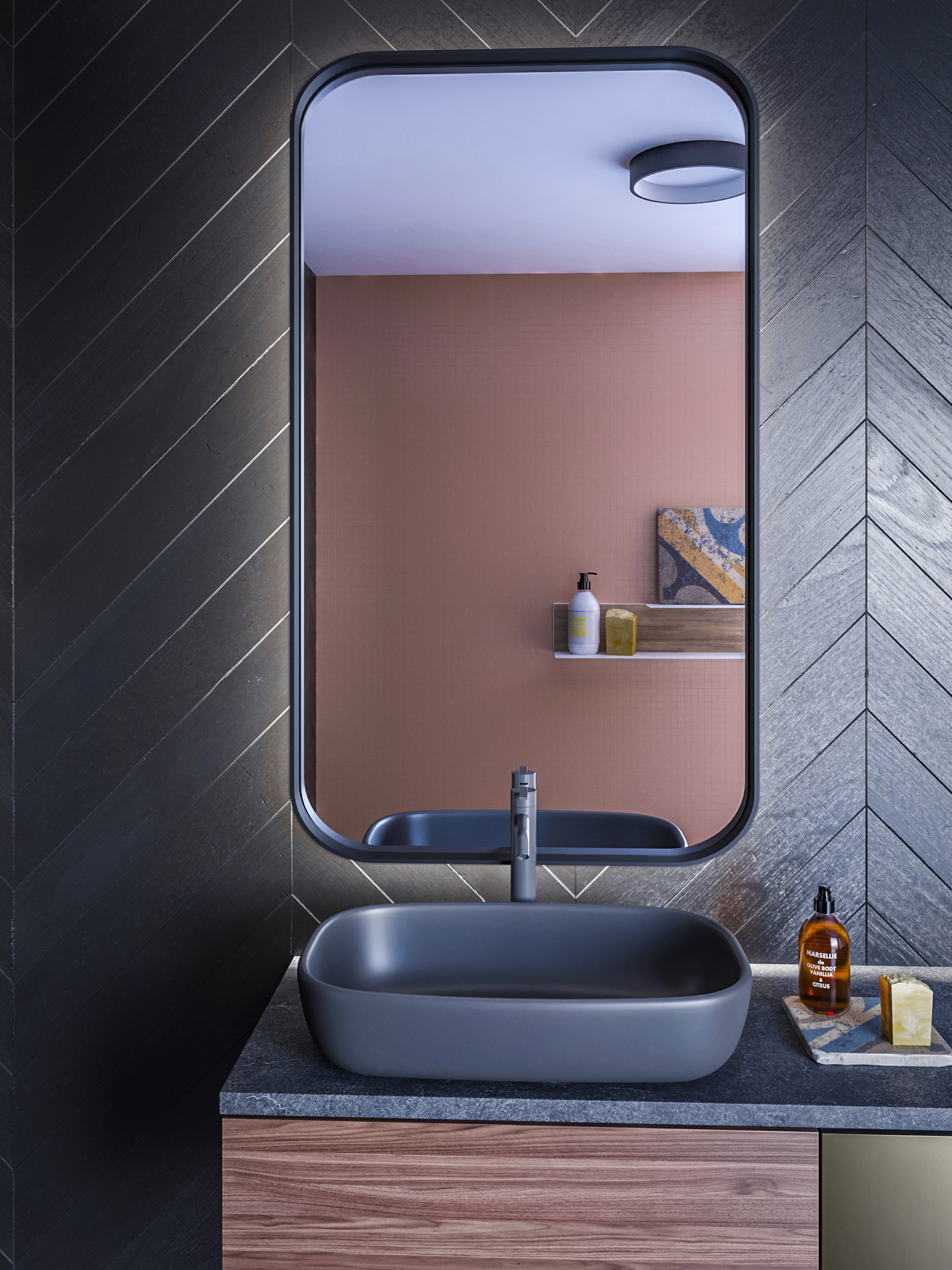 Darmowa Dostawa - Lustro 80x140 cm z oświetleniem czarny HoM Mussum M40x80BLC50x4ON