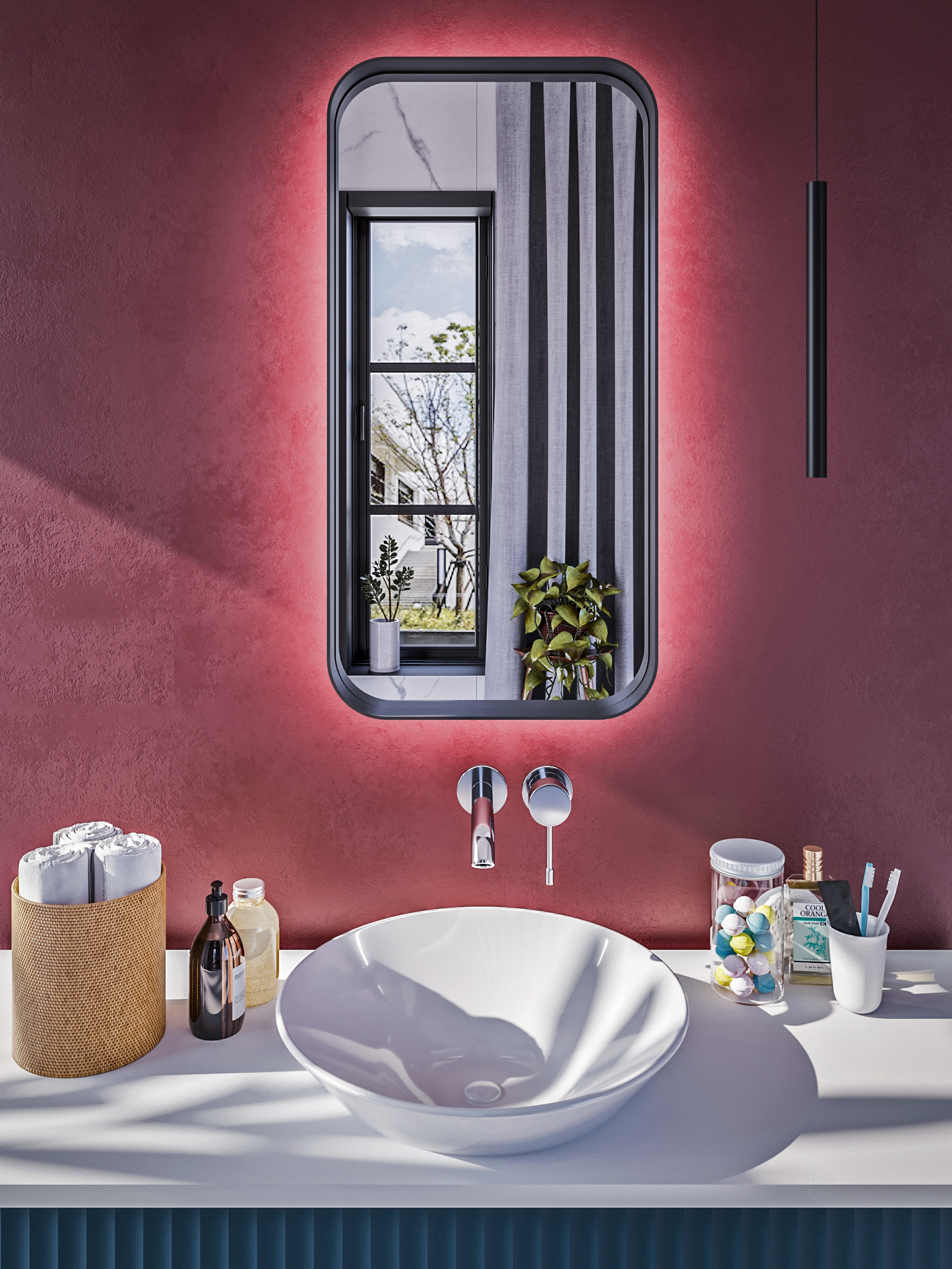 Darmowa Dostawa - Lustro 60x120 cm z oświetleniem biały HoM Mussum M60x120W50x4ON