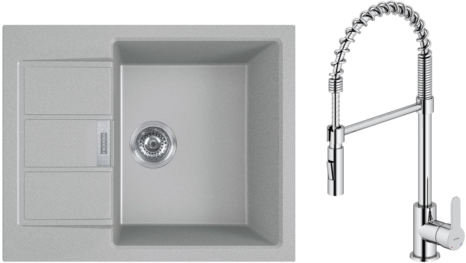 Darmowa Dostawa - Zlewozmywak z baterią szary / chrom Franke Sirius 2.0 abset4549