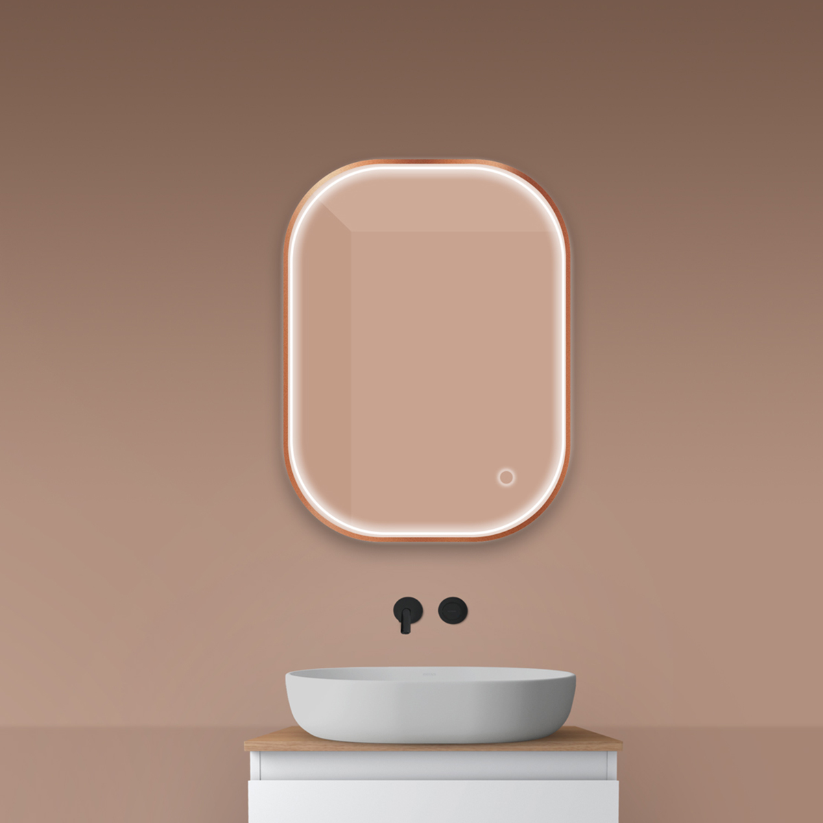 Darmowa Dostawa - Lustro 60x80 cm prostokątne z oświetleniem z matą grzewczą Oltens Nordlis 64123610