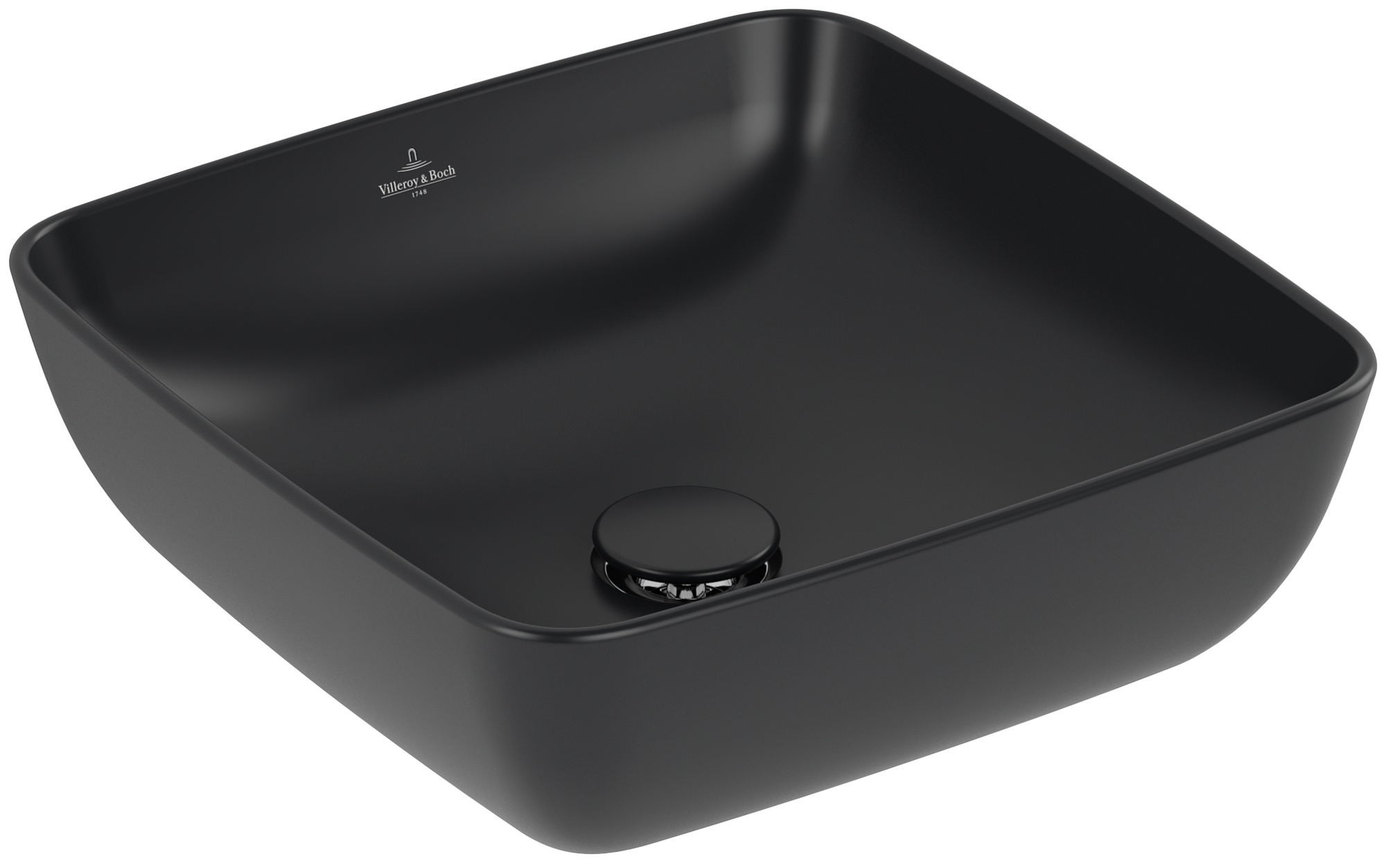 Darmowa Dostawa - Umywalka 41x41 cm kwadratowa nablatowa czarna Villeroy & Boch Artis 417841R7