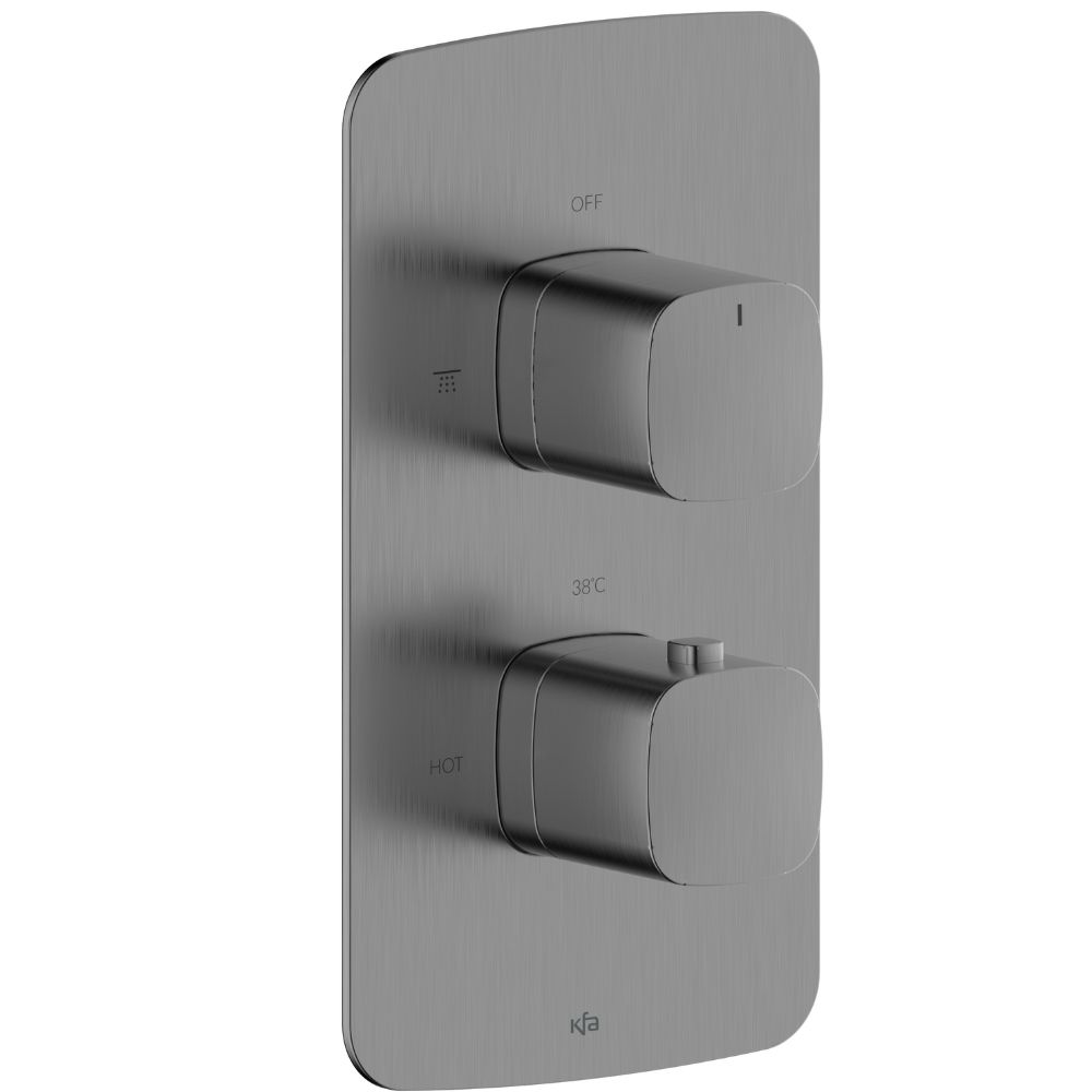 Darmowa Dostawa - Bateria prysznicowa podtynkowa z termostatem grafitowa KFA Armatura Malaga 575900161