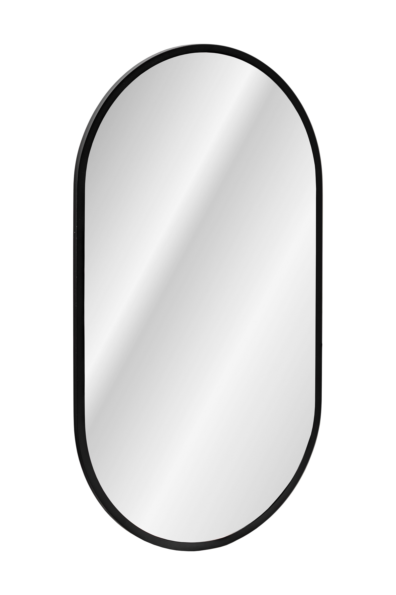 Darmowa Dostawa - Lustro 50x90 cm owalne z oświetleniem czarny Comad Apollo LUSTROAPOLLOBLACK