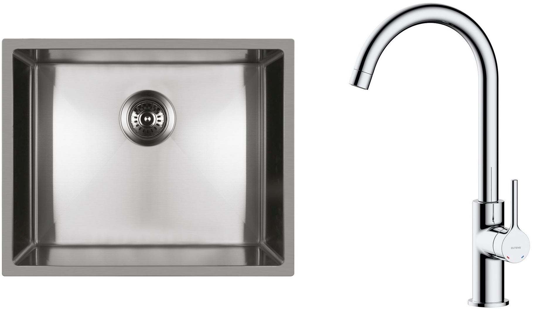 Darmowa Dostawa - Zlewozmywak z baterią stal / chrom Oltens Stalvask abset4385