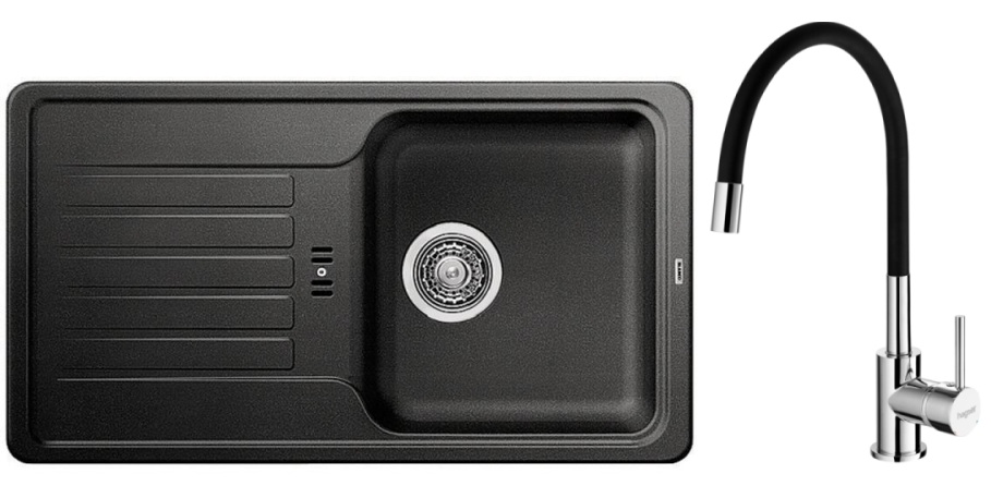 Darmowa Dostawa - Zlewozmywak z baterią antracyt/chrom Blanco Favos Mini abset10182