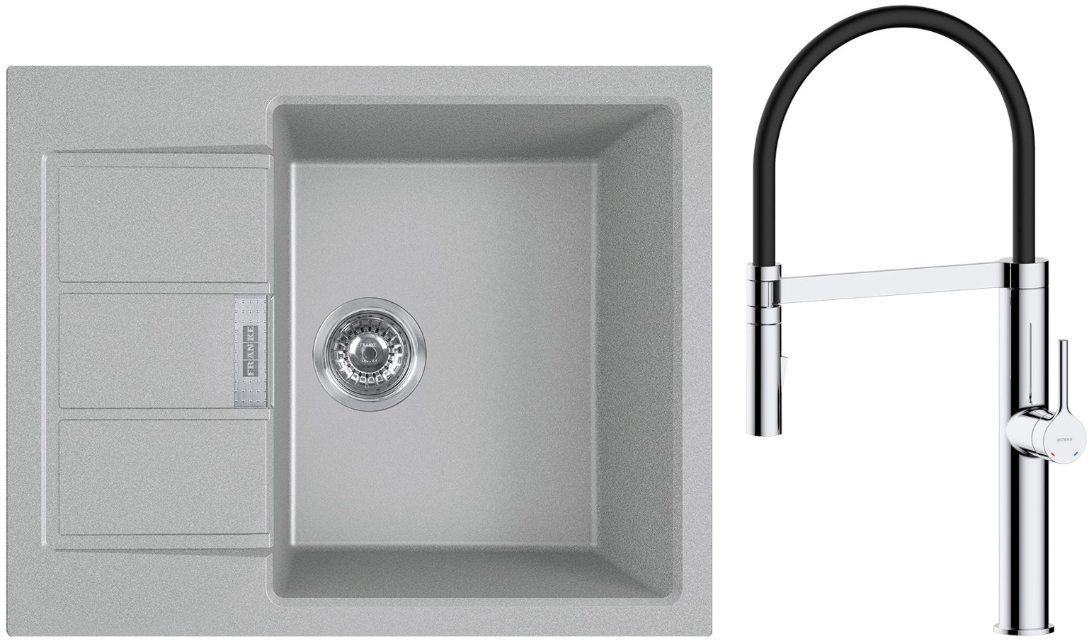 Darmowa Dostawa - Zlewozmywak z baterią szary / czarna Franke Sirius 2.0 abset4561