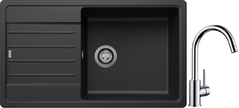 Darmowa Dostawa - Zlewozmywak z baterią czarny/chrom Blanco Legra XL 6 S abset10056