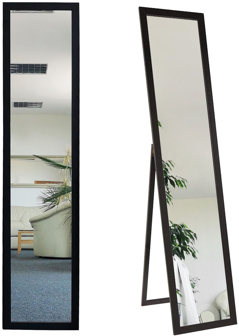 Darmowa Dostawa - Lustro 155x36 cm prostokątne czarny BD Art 301120000005