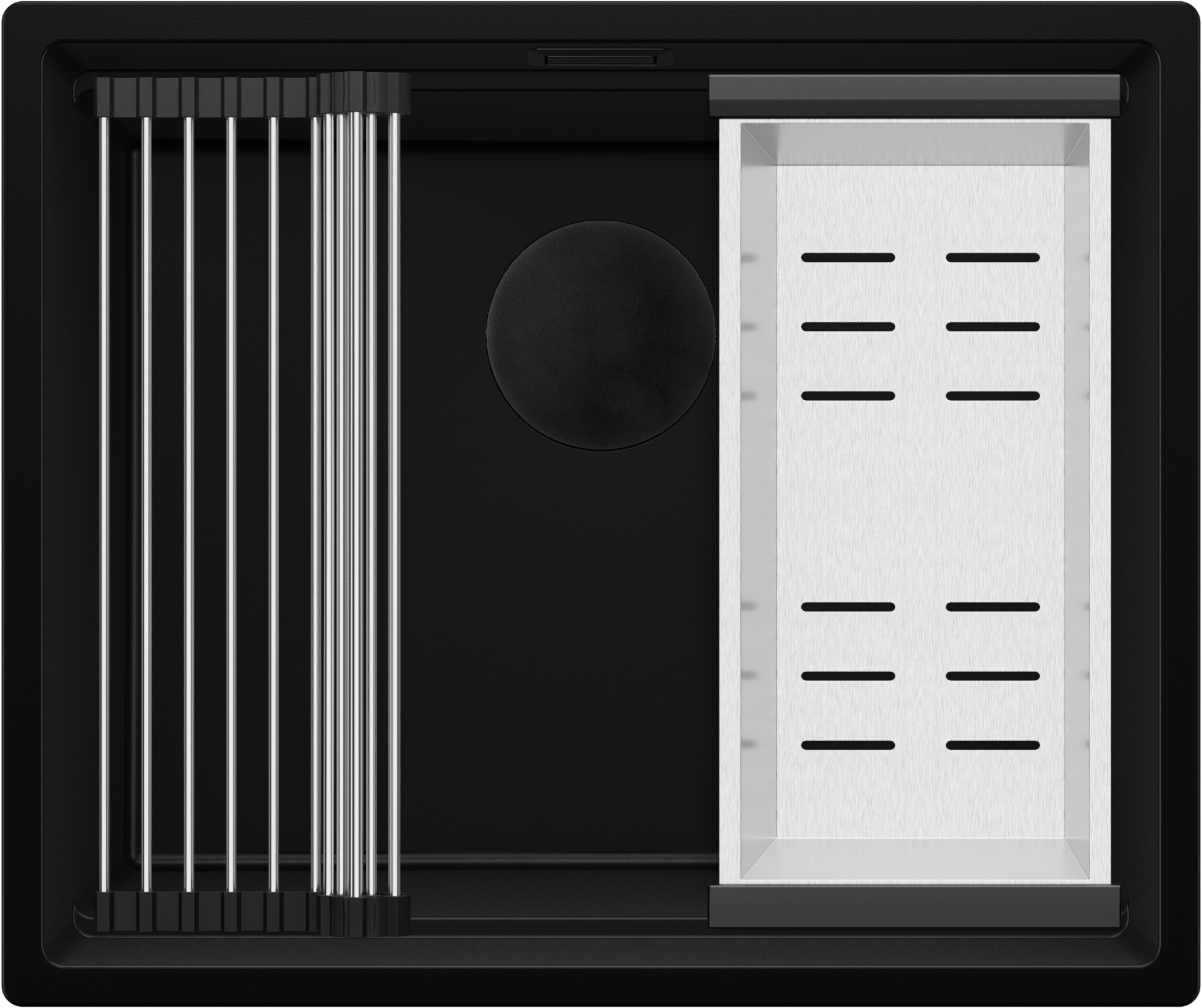 Darmowa Dostawa - Zlewozmywak granitowy 56x47 cm czarny Primagran Praga OOP6KC001