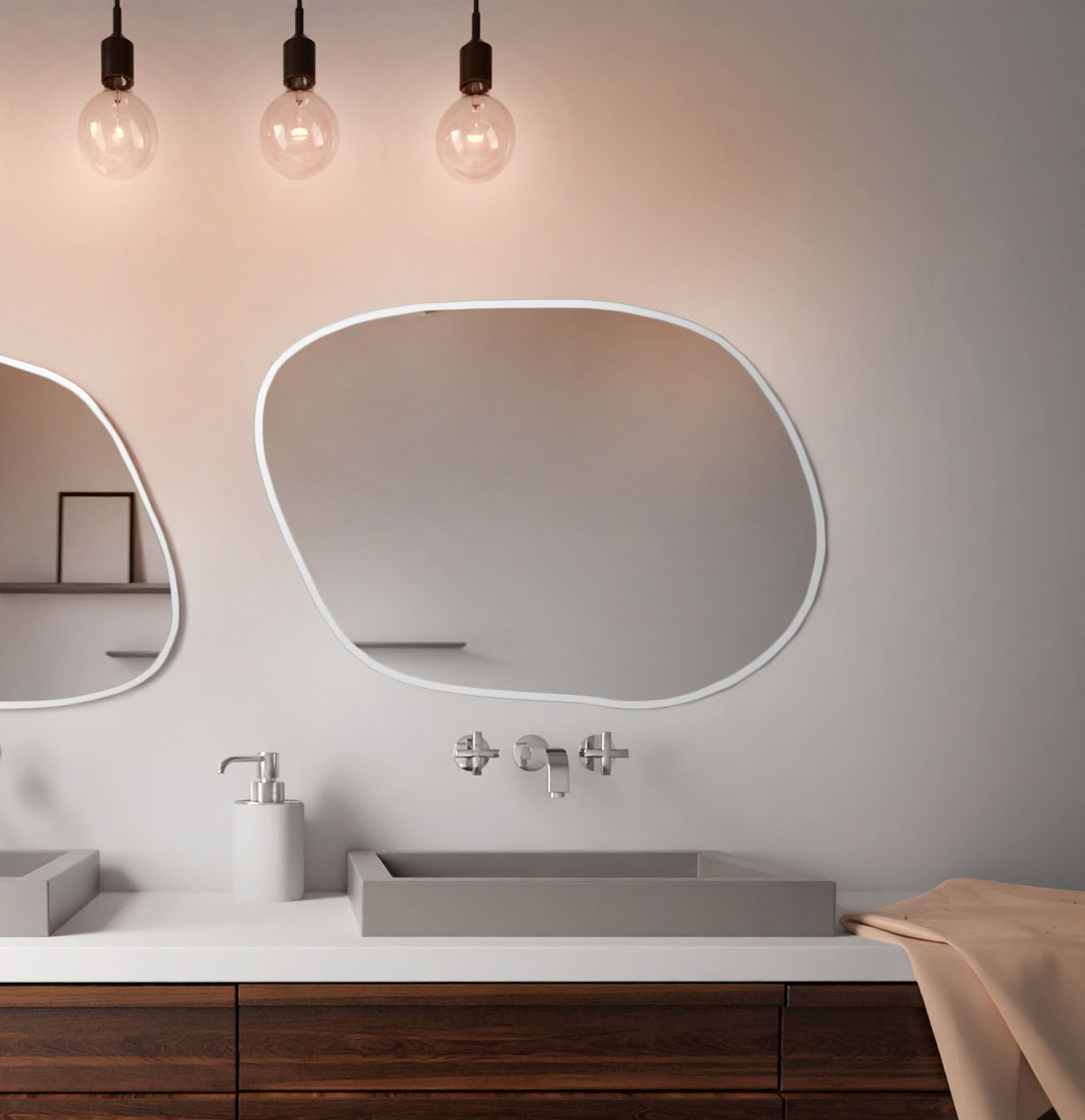 Darmowa Dostawa - Lustro 60x43 cm z oświetleniem biały Baltica Design Bright Stain IV 5904107920689