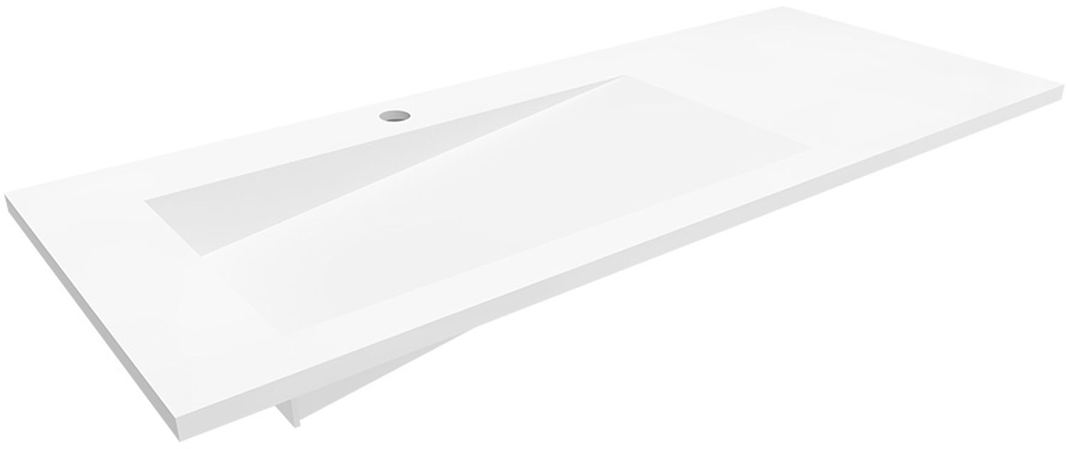 Darmowa Dostawa - Umywalka 110x45 cm prostokątna wpuszczana-z blatem biała Cristalstone Linea Ideal U1100MBLOLBCR