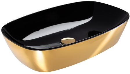 Darmowa Dostawa - Umywalka 60x40 cm owalna nablatowa dwukolorowa-czarna-złota Catalano Green 160APGRLXNO