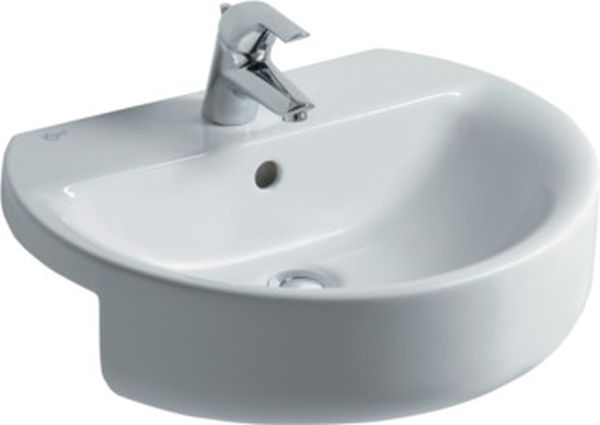 Darmowa Dostawa - Umywalka 55x46 cm półokrągła ścienna biała Ideal Standard Connect Sphere E792101